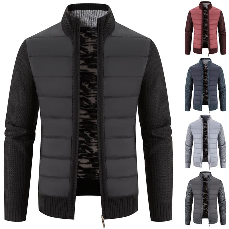 صورة المنتج Men's Cardigan Sweater Stand Collar Sweater Coat