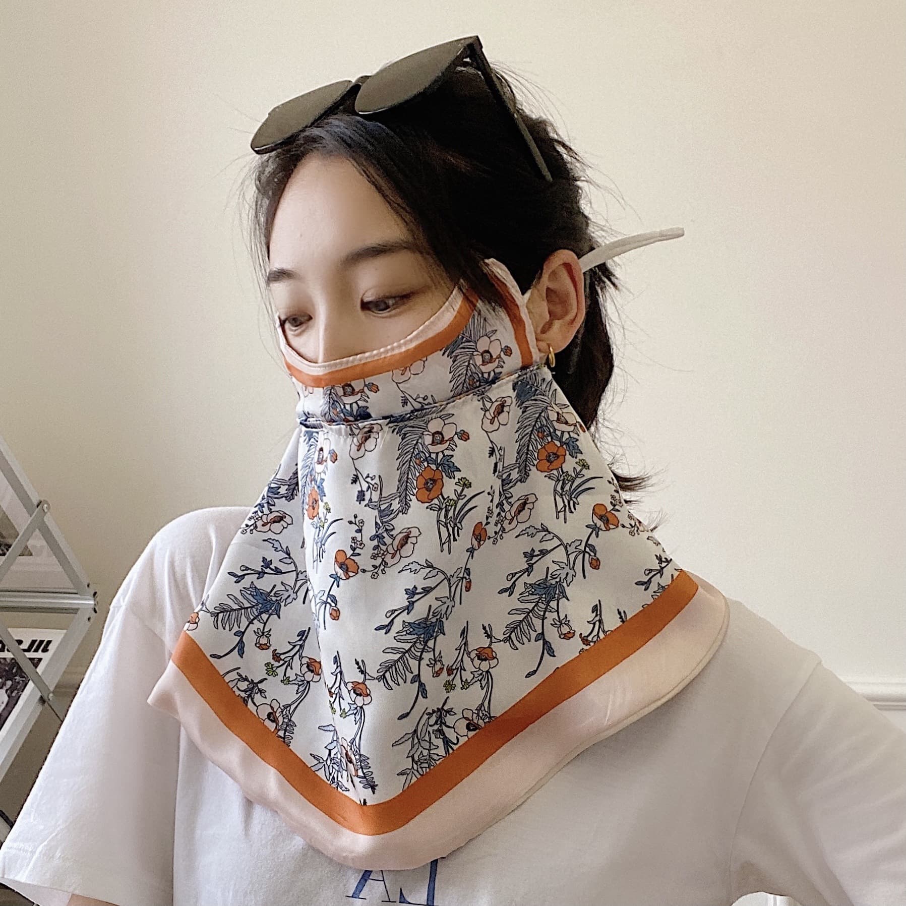 صورة المنتج Female Printed Breathable Eye Corner Protection Summer Sunscreen Mask