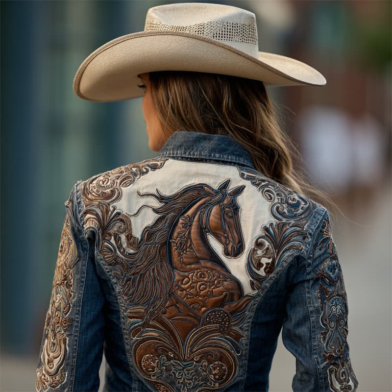 Product image: Autumn Retro Washed Long-Sleeve Denim Jacket