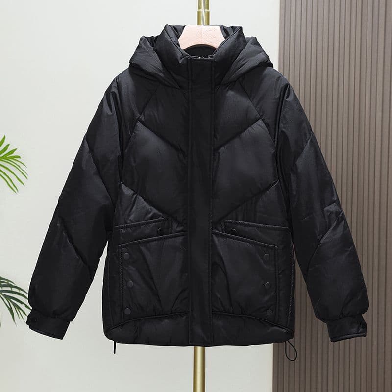 Product image: Womens Loose Padded Short Hooded Bread-Style Cotton Jacket